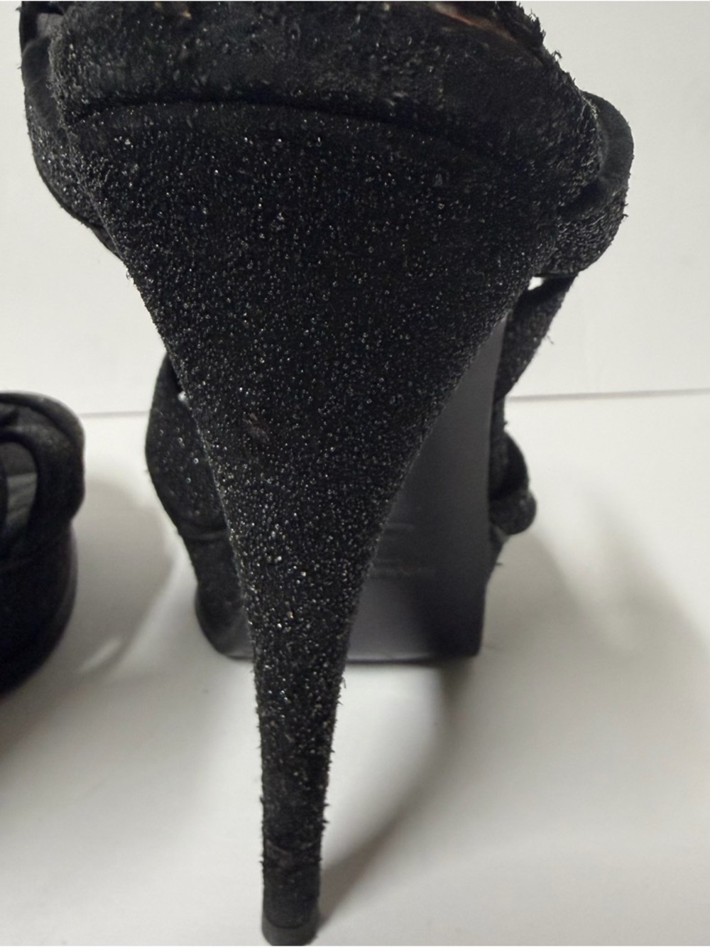 Saint Laurent Tribute 105 Platform Sandals Calfskin Black size 39.5 - Picture 7 of 13